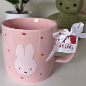NEW Miffy Coquette Pink Ceramic Coffee Mug Cute Embossed Miffy Face 3D Texture